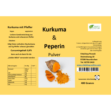 Kurkuma mit Piperin 400 g
