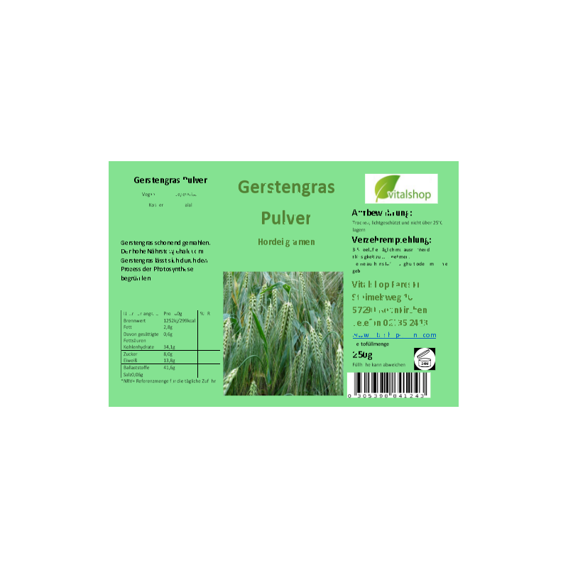 Gerstengras gemahlen 300 Gramm