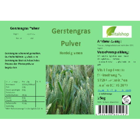 Gerstengras gemahlen 300 Gramm