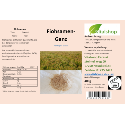 Flohsamen Ganz 400 Gram