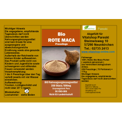 Bio Rote Maca Presslinge